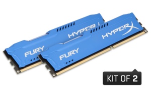 8 GB Kit DDR3-RAM, 1600 MHz, Kingston HyperX Fury, blau,