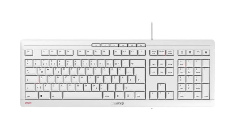 PCanymore - Mailorder-Service - Hardware-Discount in Chemnitz und  deutschlandweiter Versand - Cherry Stream Keyboard 2019 weiß-grau, USB, DE  (JK-8500DE-2)