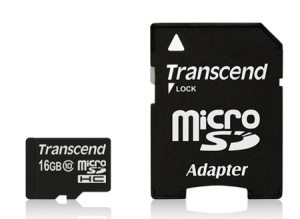 Transcend MicroSDHC 16 GB Class 10