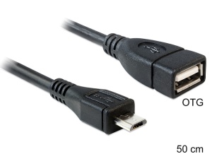 Delock Kabel USB micro-B Stecker > USB 2.0-A Buchse OTG 0,5m