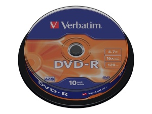 10er Spindel Verbatim DVD-R 4,7 GB, 16fach