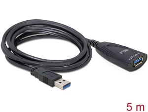 Delock aktives USB 3.0 Verlängerungskabel, St. A/Bu. A, 5, m