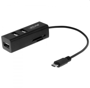 InLine OTG Card Reader und Hub mit 3 USB 2.0 Ports,