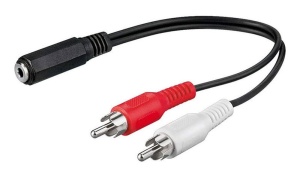 Adapter Stereo 2x Cinchstecker - Stereo 3,5 mm Klinkenbuchse