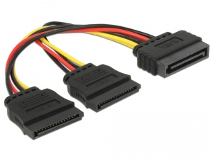 Delock Strom Y-Kabel SATA 15 Pin > 2 x SATA HDD