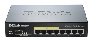 D-Link DGS-10 Desktop Gigabit Switch, 8x RJ-45, PoE+