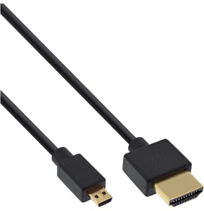 InLine® HDMI Superslim Kabel A an D, HDMI-High Speed mit