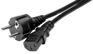 Netzanschlußkabel Kaltgerätebuchse IEC C13 , schwarz , 3 m