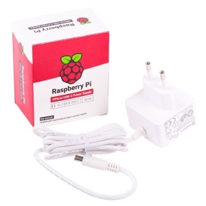 Netzteil für Raspberry Pi 4 USB-C, 5,1V 3,0A mit Logo weiß