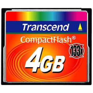 Transcend 4 GB Compact Flash Card 133x TS4GCF133