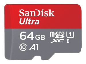 SanDisk Ultra microSDHC 64GB, bis zu 120MB/s, UHS-I U1, A1,