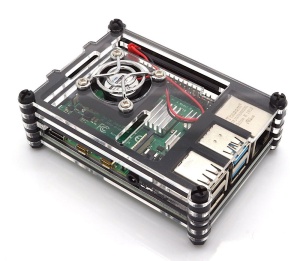 Gehäuse für Raspberry Pi 4 mit Lüfter, stackable,