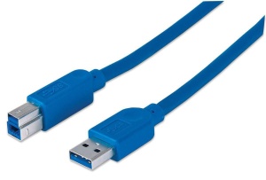USB 3.0 Kabel, USB 3.0 St. A / USB 3.0 St. B, blau, 3,0 m