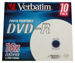 10er Pack Verbatim DVD-R 4,7 GB, 16fach
