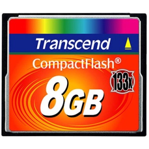 Transcend 8 GB Compact Flash Card 133x TS8GCF133