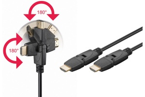 High Speed HDMI Kabel, drehbare Stecker, vergoldet, 1,50 m