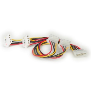 Y-Strom-Adapterkabel 4 pol. HDD / 4x 4 pol. HDD (90°)