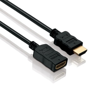 HDMI Verlängerung, HDMI Stecker/Buchse vergoldet, 5,0 m,