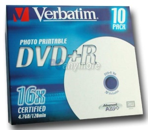 10er Pack Verbatim DVD+R 4,7 GB, 16fach
