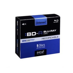 Intenso Blu-Ray BD-R 25 GB 4fach, 5 Stück, JewelCase