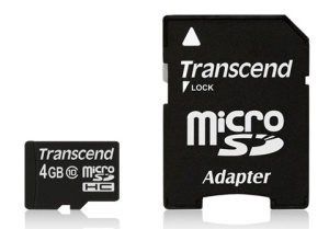 Transcend MicroSDHC 4 GB Class 10