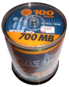 100er Spindel Platinum CDR, 52fach, 80 min, 700 MB